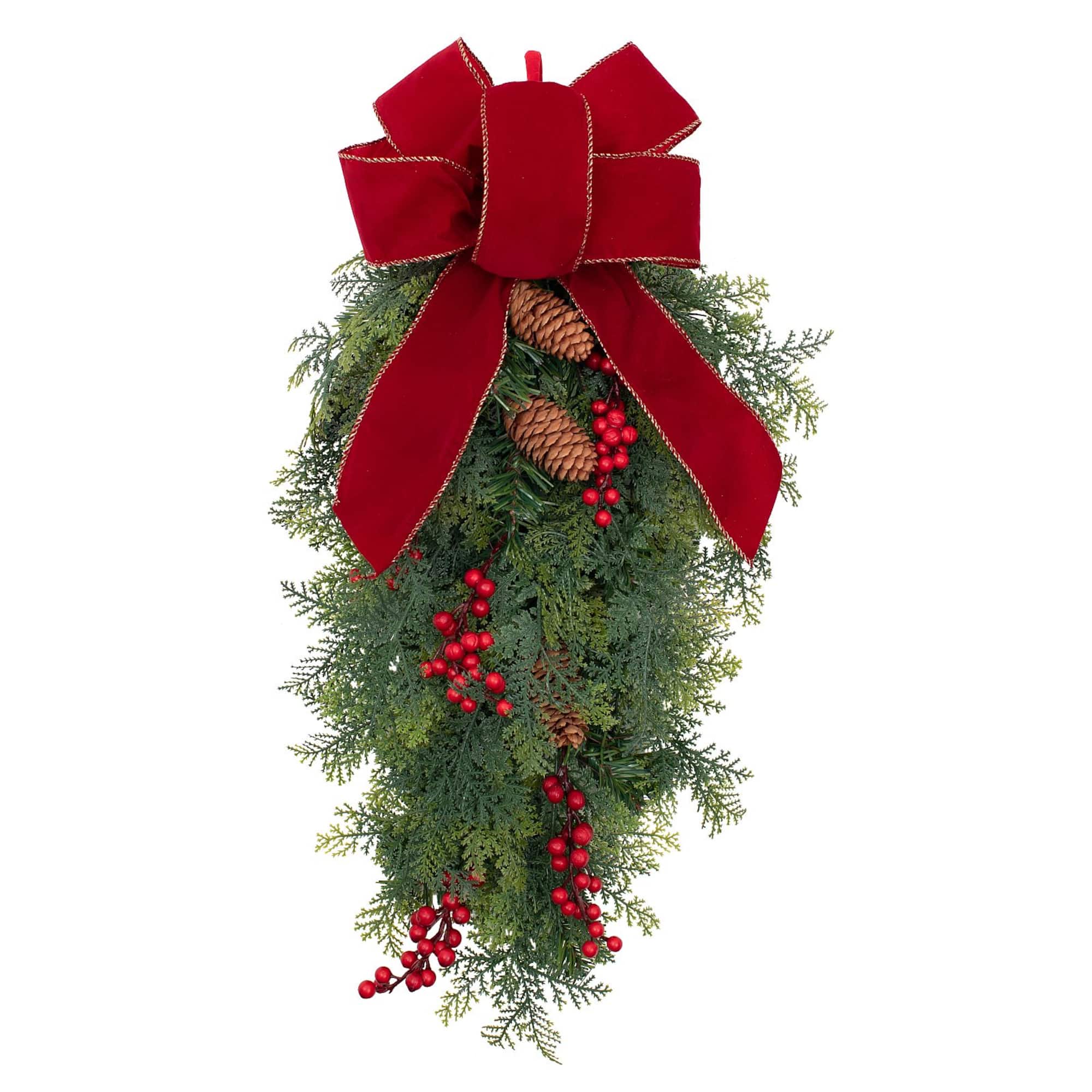 Haute Decor 20" Pre-lit Classic Christmas Chairback Swag